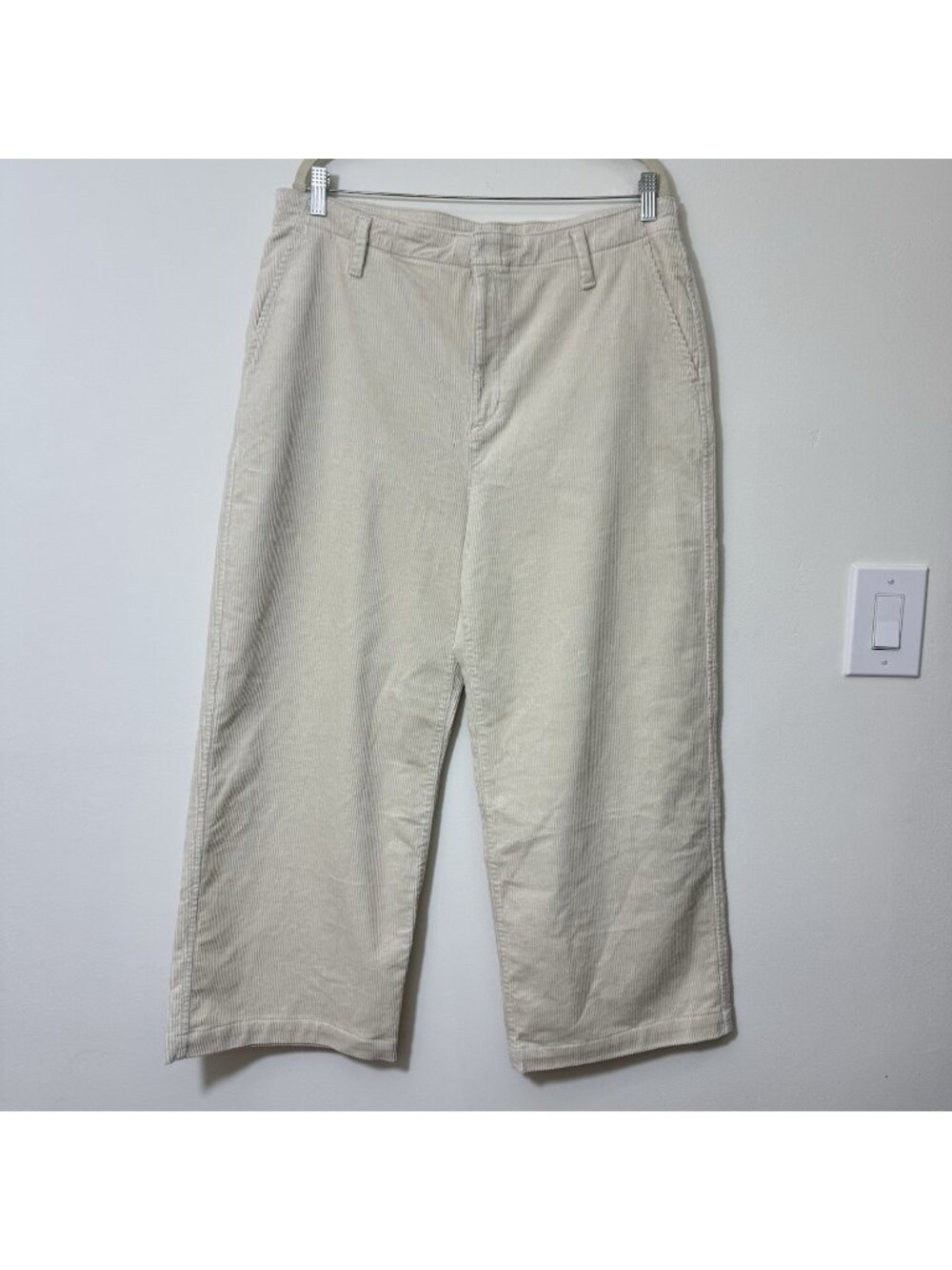 Gap Women’s Wide Leg Corduroy Crop Pants Size 14 High Rise Stretch Trouser
